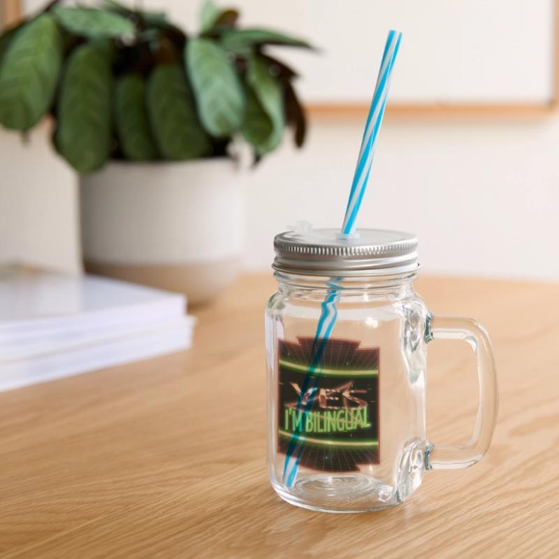 hacking coder birthday present idea funny computer Glass jar with handle and screw cap