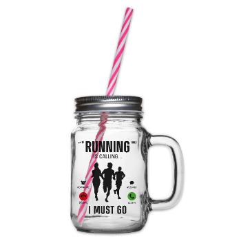 Running Runner Half Marathon Téléphone - Bocal à boisson - transparent - Droite