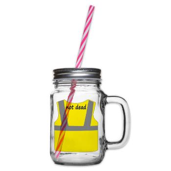 Gelbe Weste - Henkelglas mit Schraubdeckel - Klar - Rechts