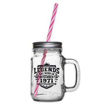 Legende November 1971 51. Geburtstag Geschenk Fun - Henkelglas mit Schraubdeckel - Klar - Rechts