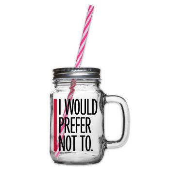 I prefer not to - Glass jar with handle and screw cap - clear - Right