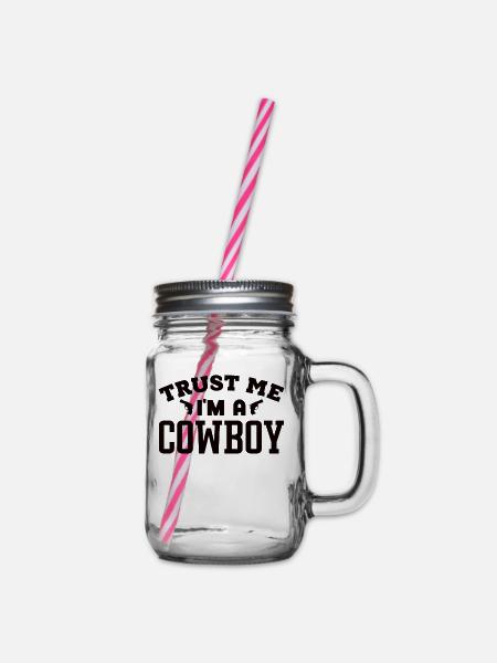 Cowboy - Henkelglas mit Schraubdeckel - Klar