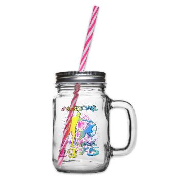 Awesome since 1975. Agility, Hundetraining - Glass jar with handle and screw cap - clear - Right