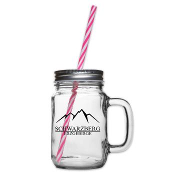 Schwarzenberg Erzgebirge Berge - Henkelglas mit Schraubdeckel - Klar - Rechts