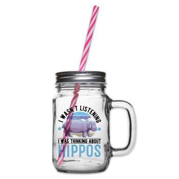 Hippo Gift Hippo Hippo - Glass jar with handle and screw cap - clear - Right