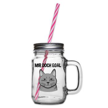 Katze Freches Kätzchen Lustiger Spruch Geschenk - Henkelglas mit Schraubdeckel - Klar - Rechts
