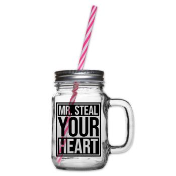 mr steal your heart - Henkelglas mit Schraubdeckel - Klar - Rechts