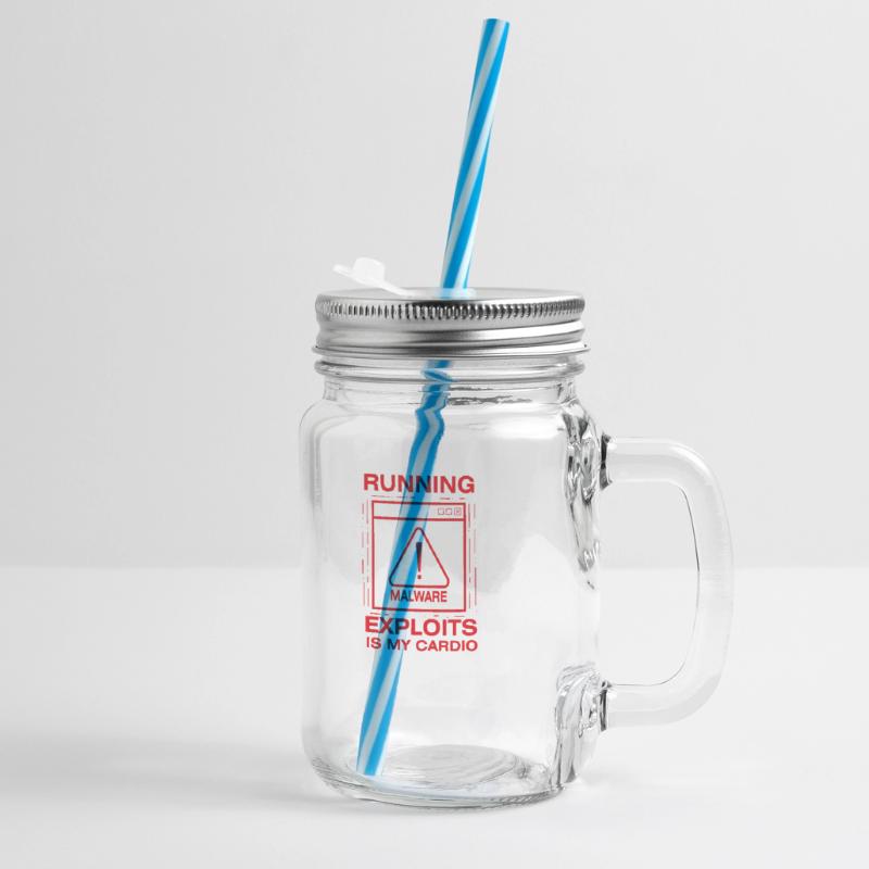 Hacker Programmer Developer Computer Science Glass jar with handle and screw cap
