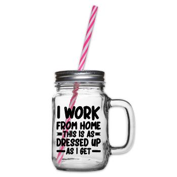 I work from home, this is as dressed up as I get 2 - Glass jar with handle and screw cap - clear - Right