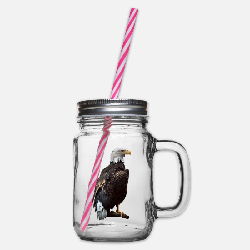 Cooles Polygon Design Mit Einem Weißkopfseeadler - Henkelglas mit Schraubdeckel - Klar