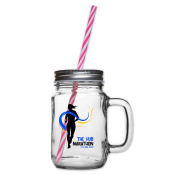 Marathon 17. April 2023 im Hub of the Universe - Henkelglas mit Schraubdeckel - Klar - Rechts