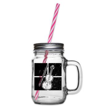 Violin Violinist Violinist - Glass jar with handle and screw cap - clear - Right