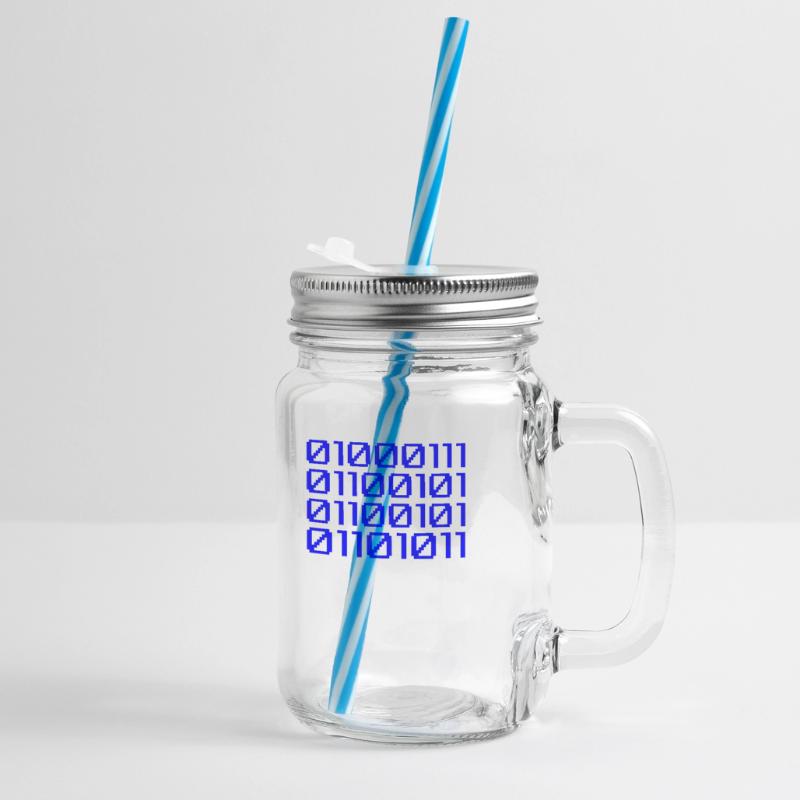 Funny Coder Binary Code Programmer Développeur Bocal à boisson