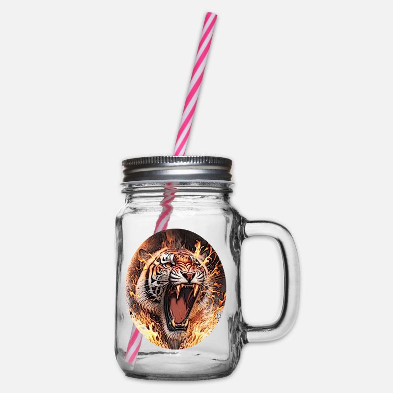 Tiger on fire - Bocal à boisson - transparent