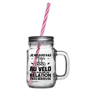 Je ne suis pas accro au vélo - Bocal à boisson - transparent - Droite