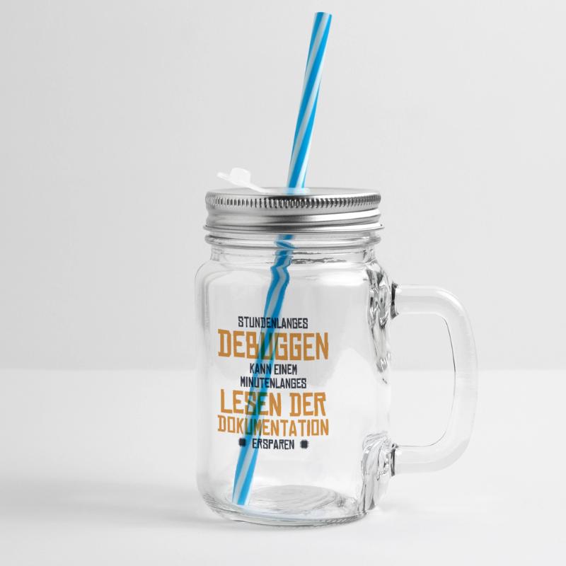 Stundenlanges Debuggen Softwareingenieur Coder Henkelglas mit Schraubdeckel
