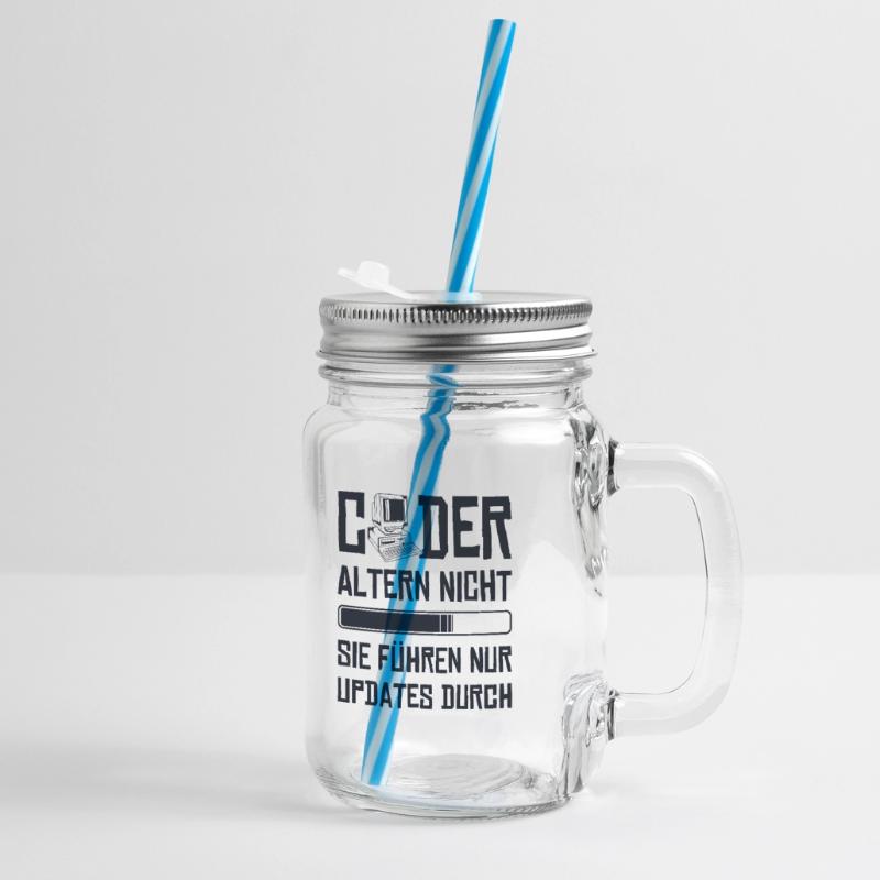 Coder Altern Nicht Developer Softwareingenieur Henkelglas mit Schraubdeckel