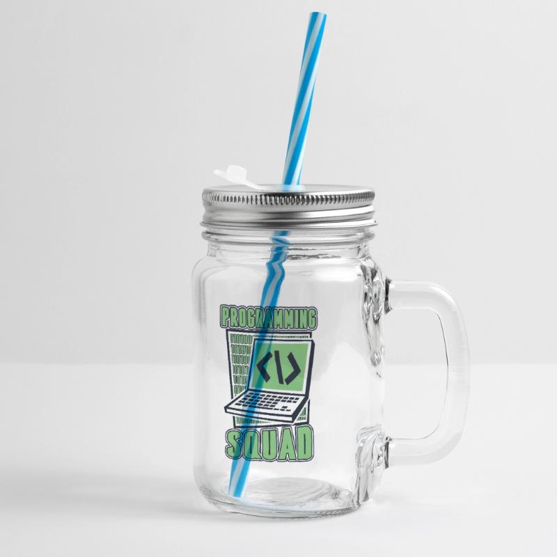 Programming Squad Softwareentwickler Developer Henkelglas mit Schraubdeckel