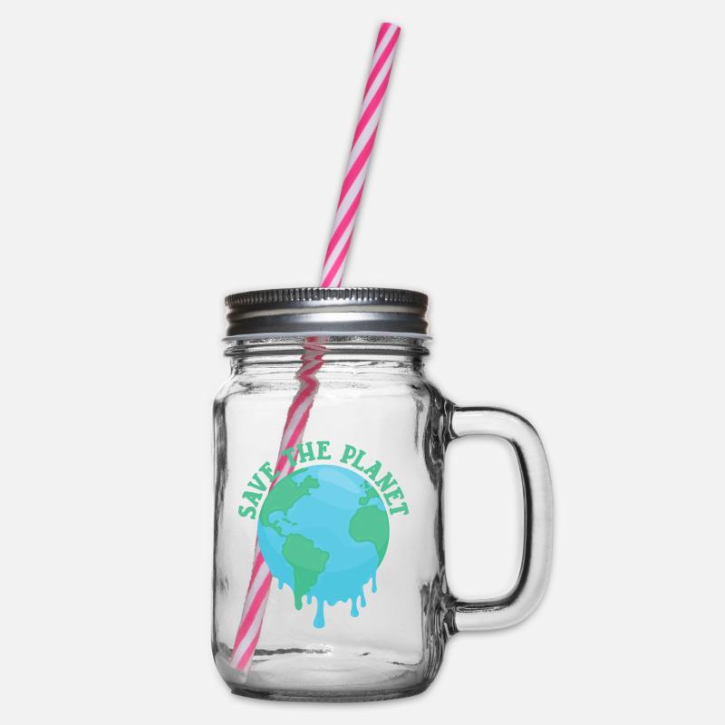 Save The Planet - Henkelglas mit Schraubdeckel - Klar