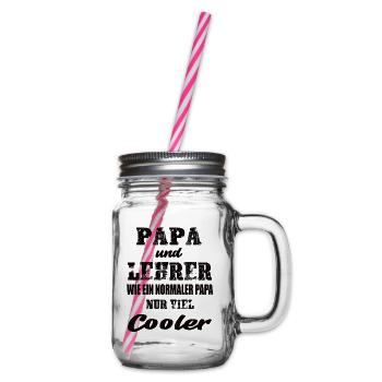 Papa und Lehrer - Henkelglas mit Schraubdeckel - Klar - Rechts