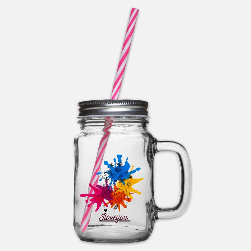 Éclaboussures de couleur - Bocal à boisson - transparent