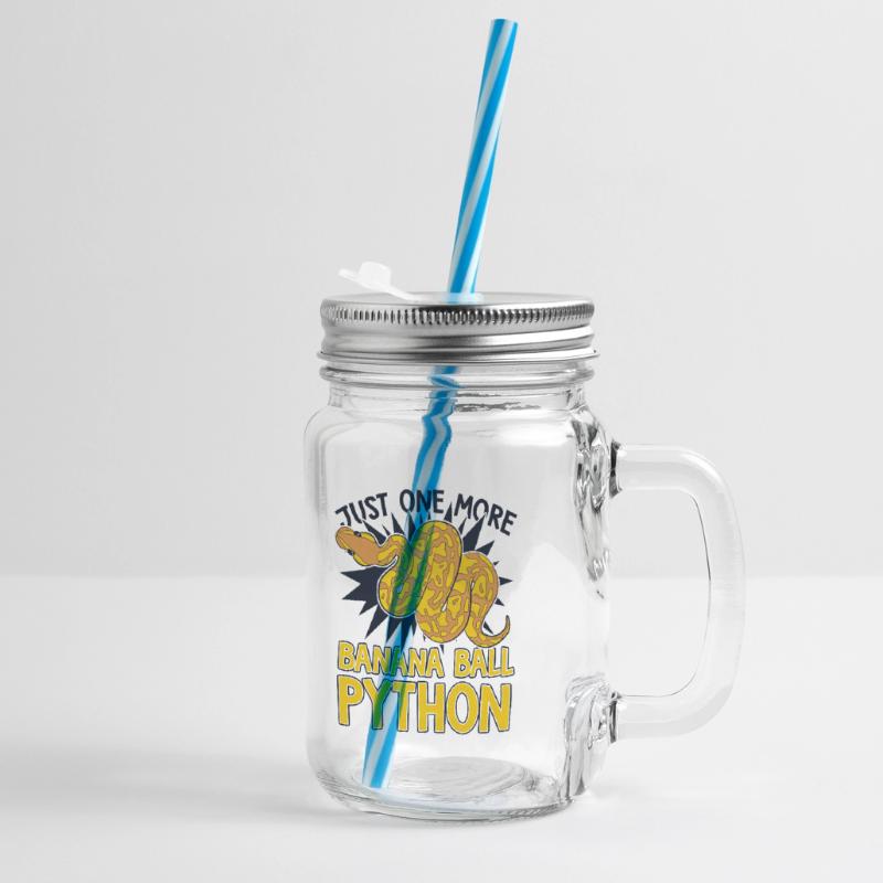 Just One More Schlange Python Banana Ball Python Henkelglas mit Schraubdeckel