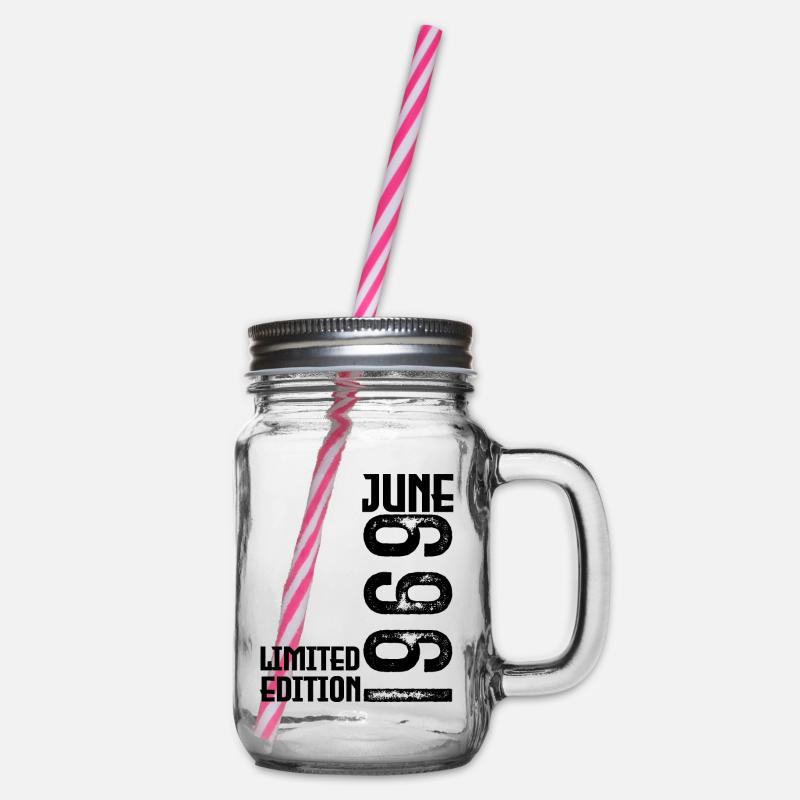 Geschenk Juni 1969 Jubiläum Juni 1969. Juni 1969 - Henkelglas mit Schraubdeckel - Klar