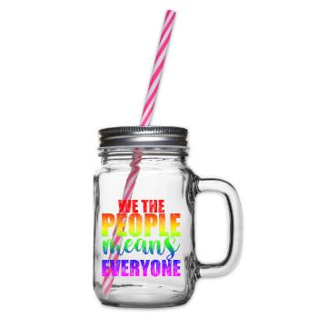We The People Means Everyone 3 - Glass jar with handle and screw cap - clear - Right
