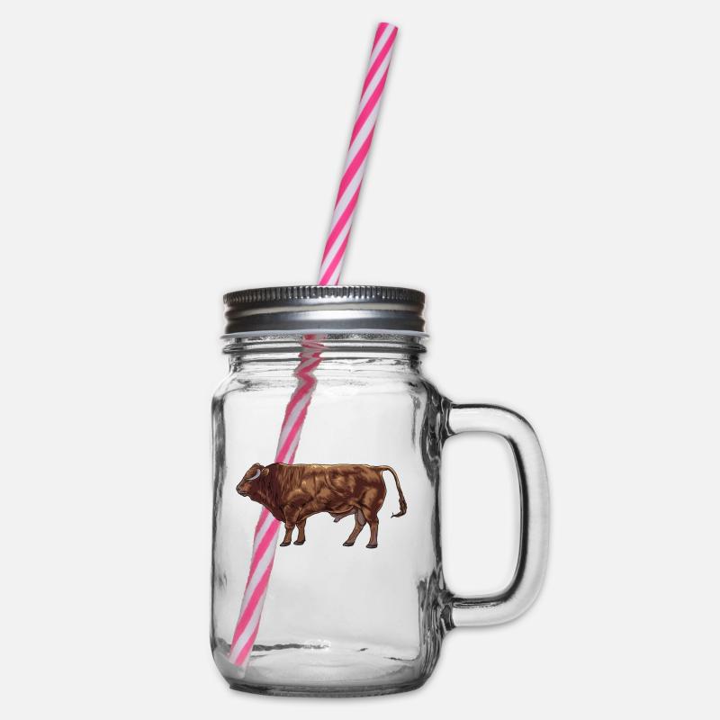 Dessin d’un bœuf limousin - Bocal à boisson - transparent