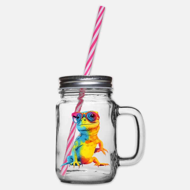 Nak die Eidechse - Henkelglas mit Schraubdeckel - Klar