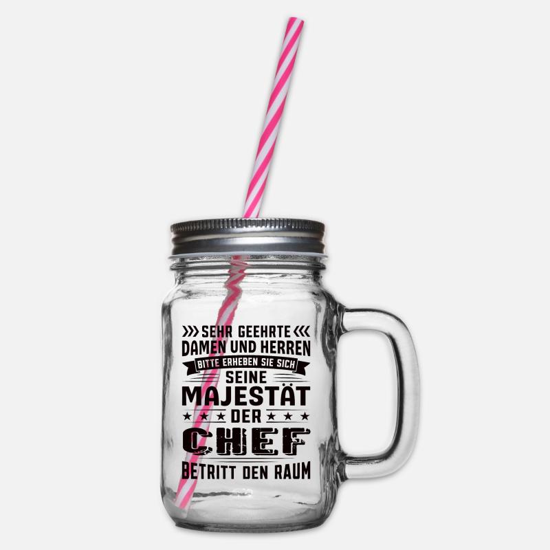 Chef Geburtstag Chef Sprüche Chef Geschenke - Henkelglas mit Schraubdeckel - Klar