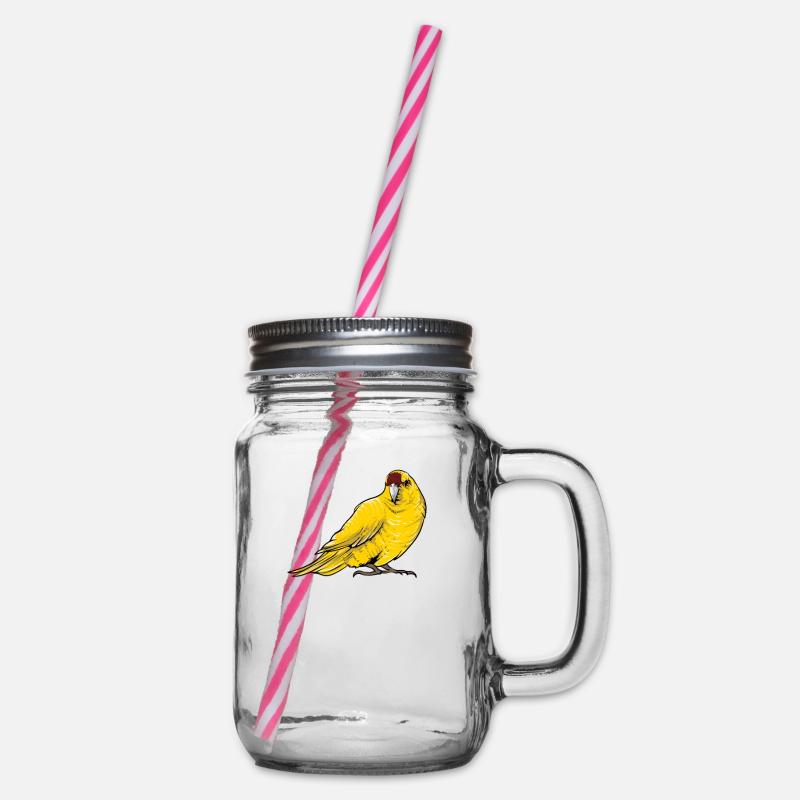 Perruche de chèvre I Motif de perruche pour porte-oiseau - Bocal à boisson - transparent