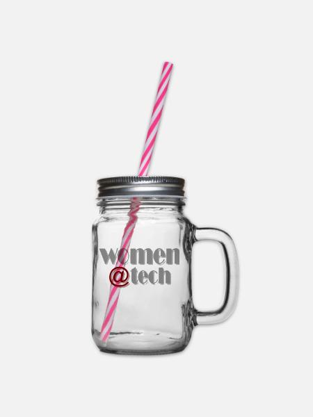 Women@tech - Henkelglas mit Schraubdeckel - Klar