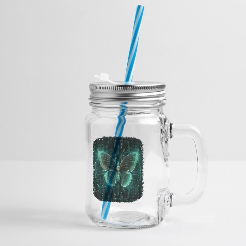 Programmierung PC Programm Code Schmetterling Henkelglas mit Schraubdeckel