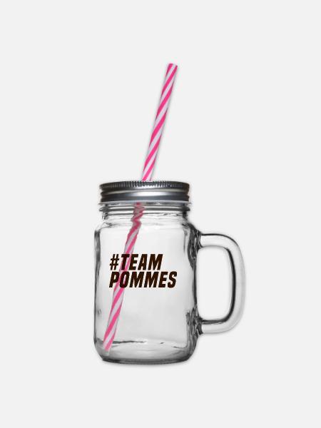 Team Pommes - Henkelglas mit Schraubdeckel - Klar