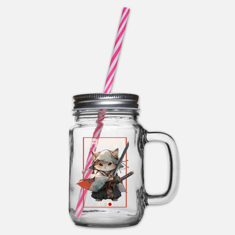 Chat d’Asie Samouraï japonais Samouraï - Bocal à boisson - transparent