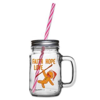 Foi Espoir Amour Religieux Costume de Noël - Bocal à boisson - transparent - Droite