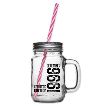 Birthday Gift December 1996. December 1996. - Glass jar with handle and screw cap - clear - Right