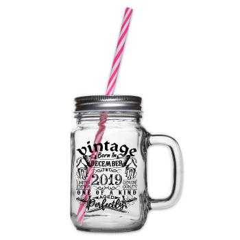 Geburtstag 2019 Dezember 2019 geboren im Dezember - Henkelglas mit Schraubdeckel - Klar - Rechts