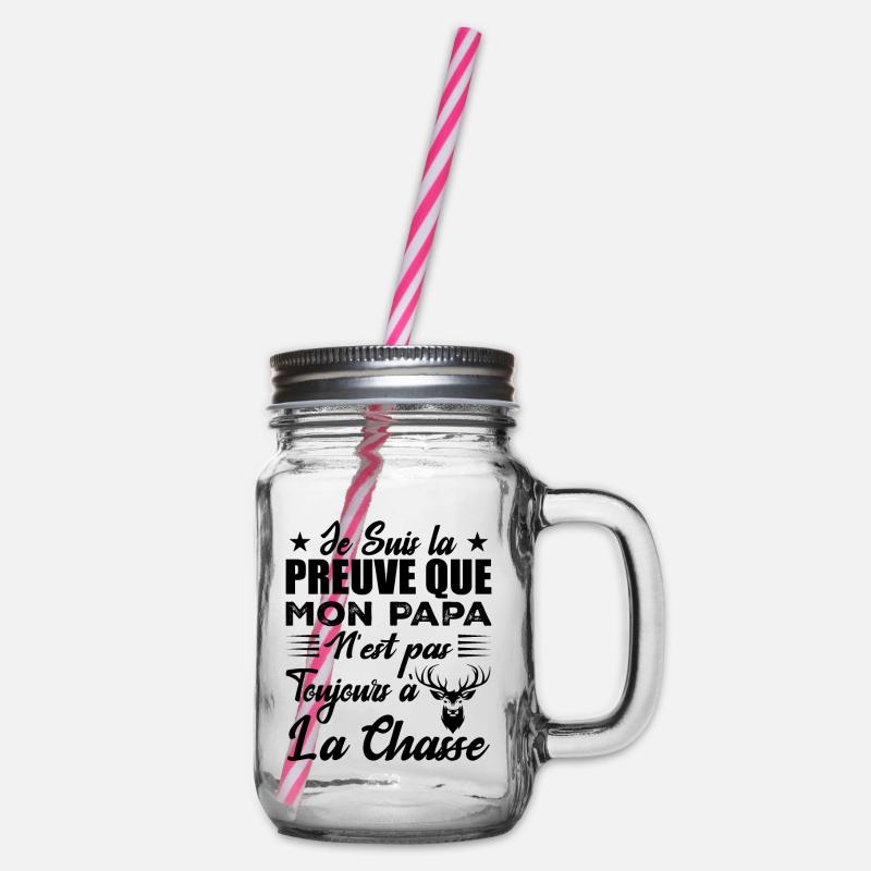 La Preuve Que Mon Papa Pas Toujours Chasse - Bocal à boisson - transparent
