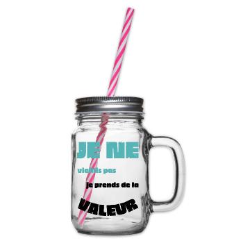 Men's, Women's, Humorous, Humorous T-Shirt Gift - Glass jar with handle and screw cap - clear - Right