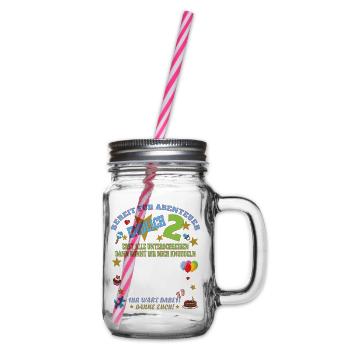 2. Geburtstag Junge Gästebuch Mädchen - Henkelglas mit Schraubdeckel - Klar - Rechts