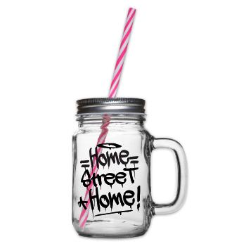 Home Street Home - Henkelglas mit Schraubdeckel - Klar - Rechts