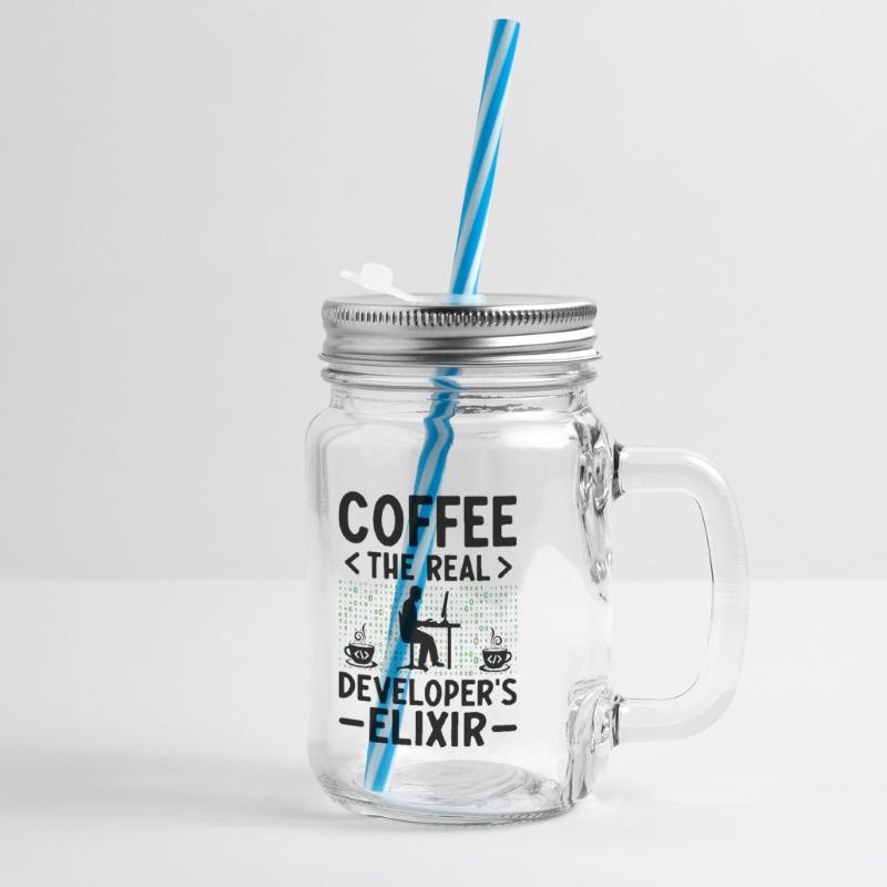 Kaffee-Codierung Programmierer Programmierer Entwickler Nerd Coff Henkelglas mit Schraubdeckel