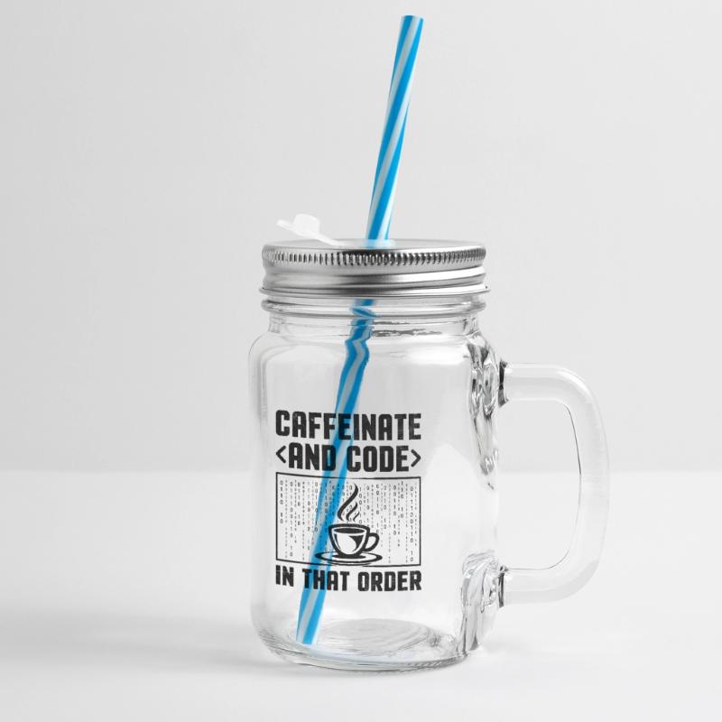 Kaffee-Codierung Programmierer Programmierer Entwickler Nerd Coff Henkelglas mit Schraubdeckel
