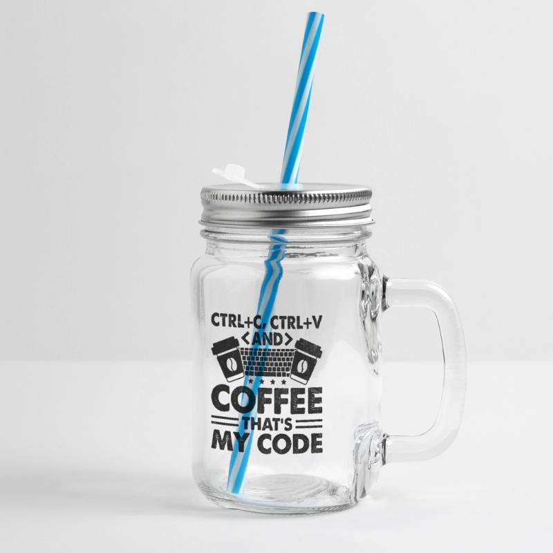 Kaffee-Codierung Programmierer Programmierer Entwickler Nerd Coff Henkelglas mit Schraubdeckel