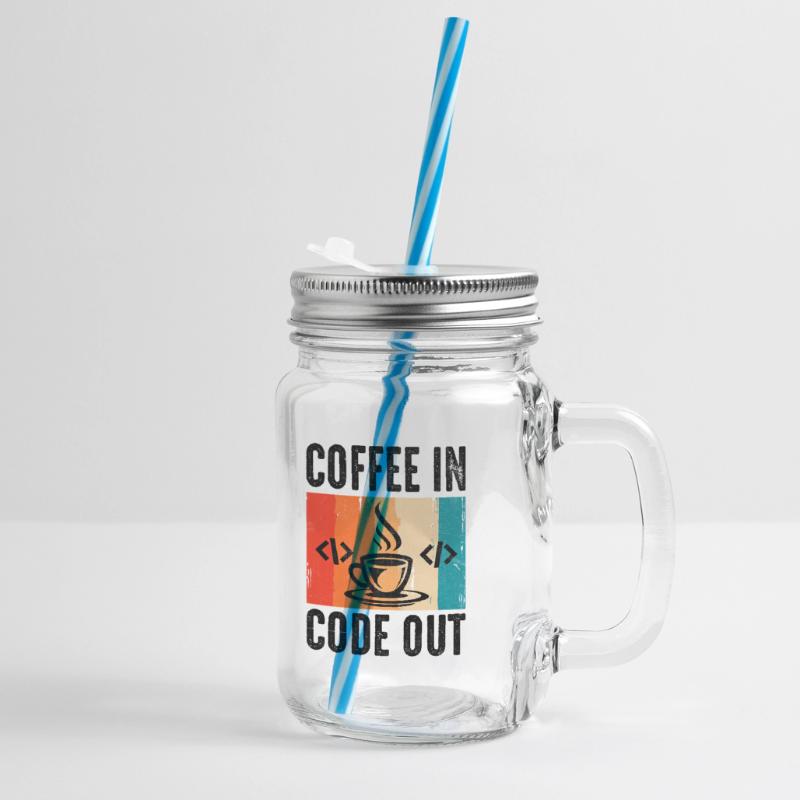 Kaffee-Codierung Programmierer Programmierer Entwickler Nerd Coff Henkelglas mit Schraubdeckel