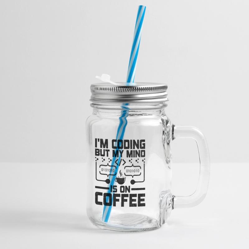 Kaffee-Codierung Programmierer Programmierer Entwickler Nerd Coff Henkelglas mit Schraubdeckel