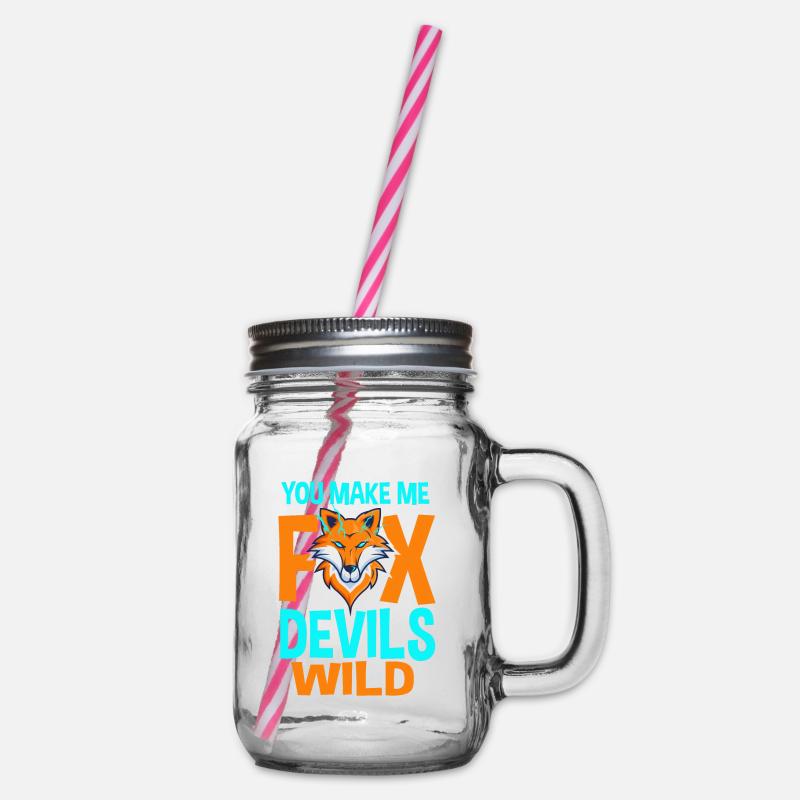 You make me fox Devils wild - Henkelglas mit Schraubdeckel - Klar