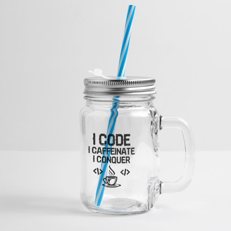 Kaffee-Codierung Programmierer Programmierer Entwickler Nerd Coff Henkelglas mit Schraubdeckel